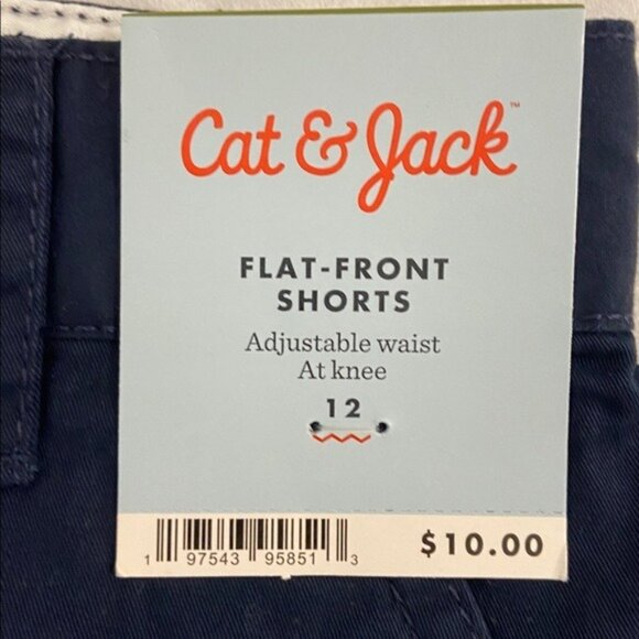Cat & Jack Boys Shorts Lot Size 12 NWT Flat Front Navy Orange Blue - Picture 9 of 9